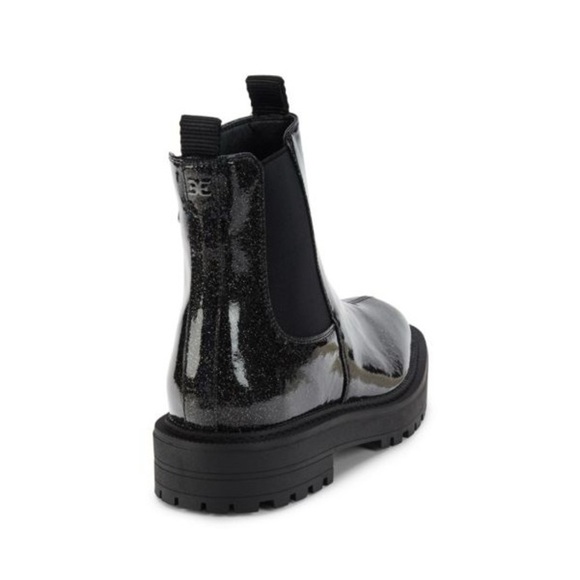 Sam Edelman Girls Black Glitter Laguna Chelsea Boot Combat Sz 4 New - Picture 2 of 7